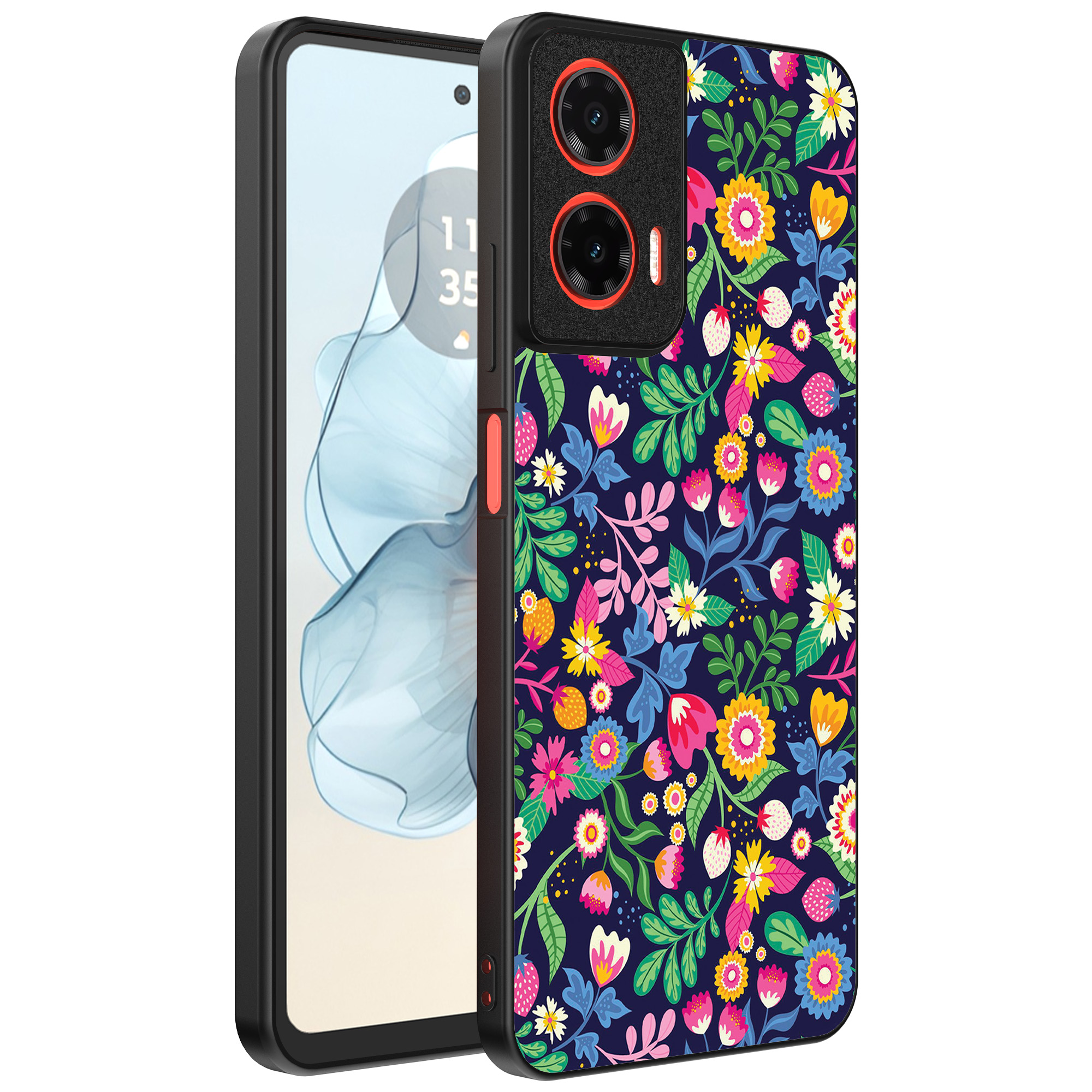 Motorola Moto G04-G24-G24 Power-E14 telefoonhoesje met bloemen opdruk (1)