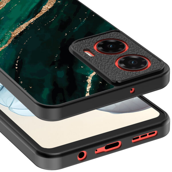 Motorola Moto G04-G24-G24 Power-E14 telefoonhoesje met groen goud marmer opdruk (4)