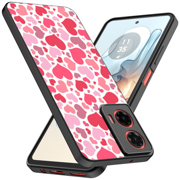 Motorola Moto G04-G24-G24 Power-E14 telefoonhoesje met hartjes opdruk transparant (2)