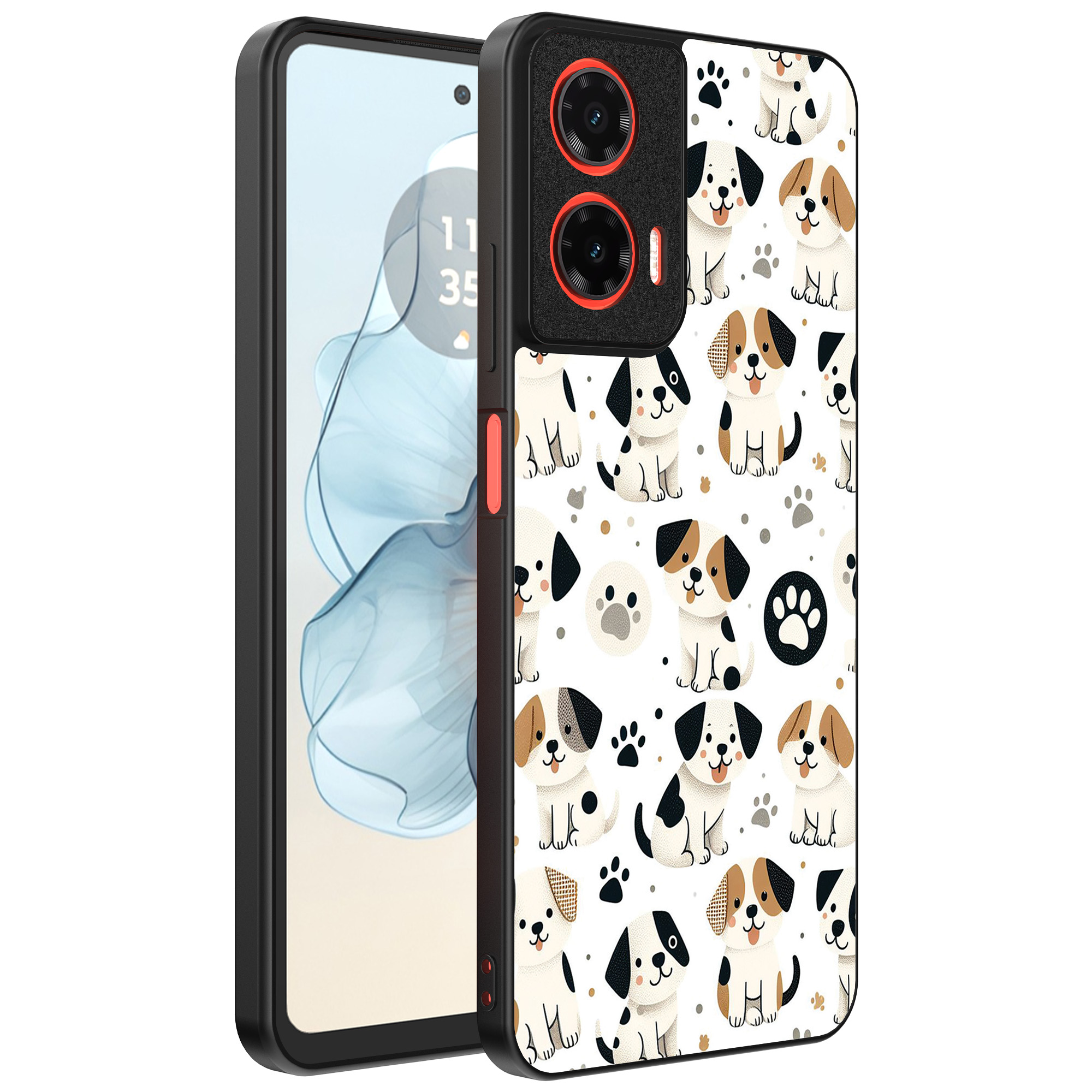Motorola Moto G04-G24-G24 Power-E14 telefoonhoesje met honden opdruk (1)