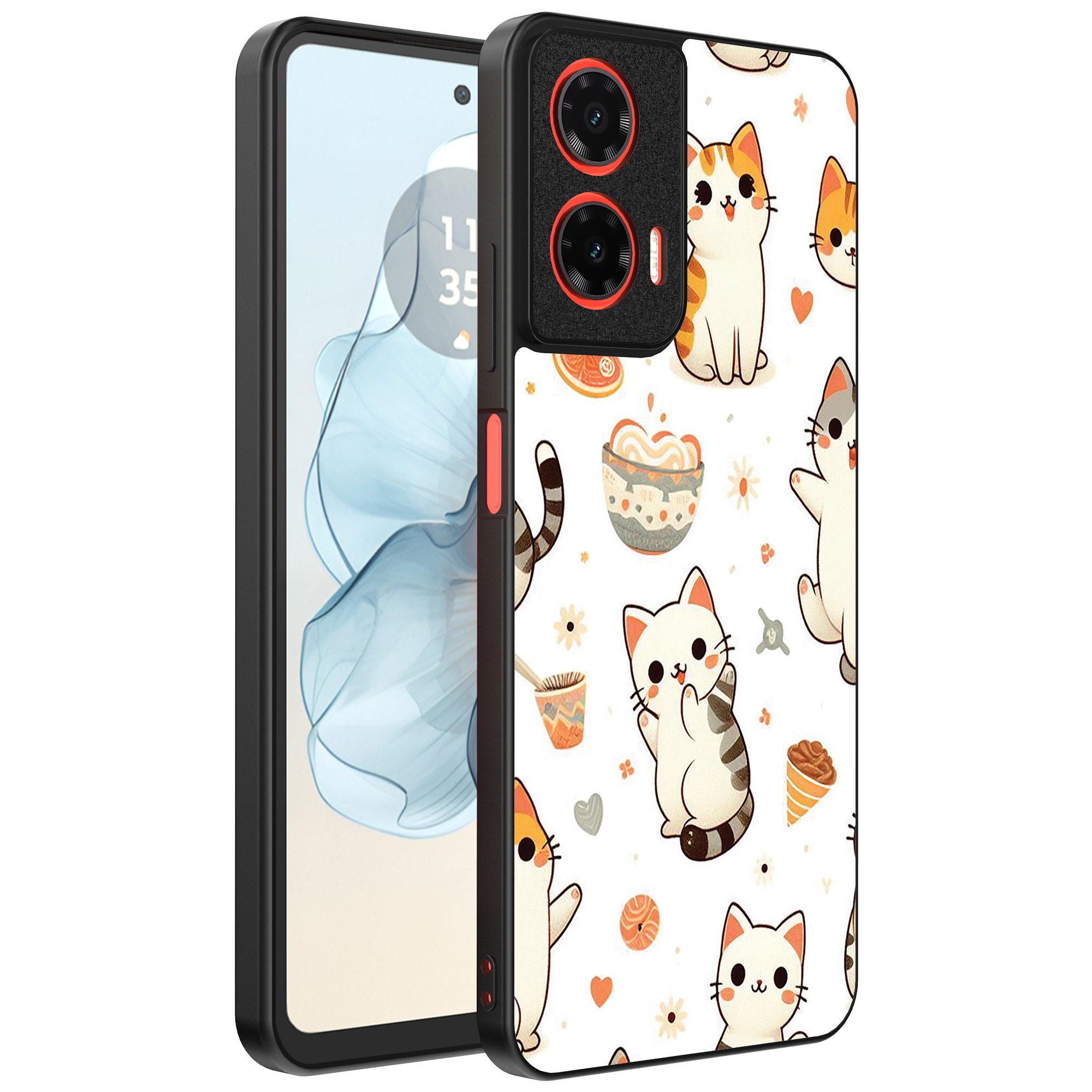 Motorola Moto G04-G24-G24 Power-E14 telefoonhoesje met katten opdruk (1)