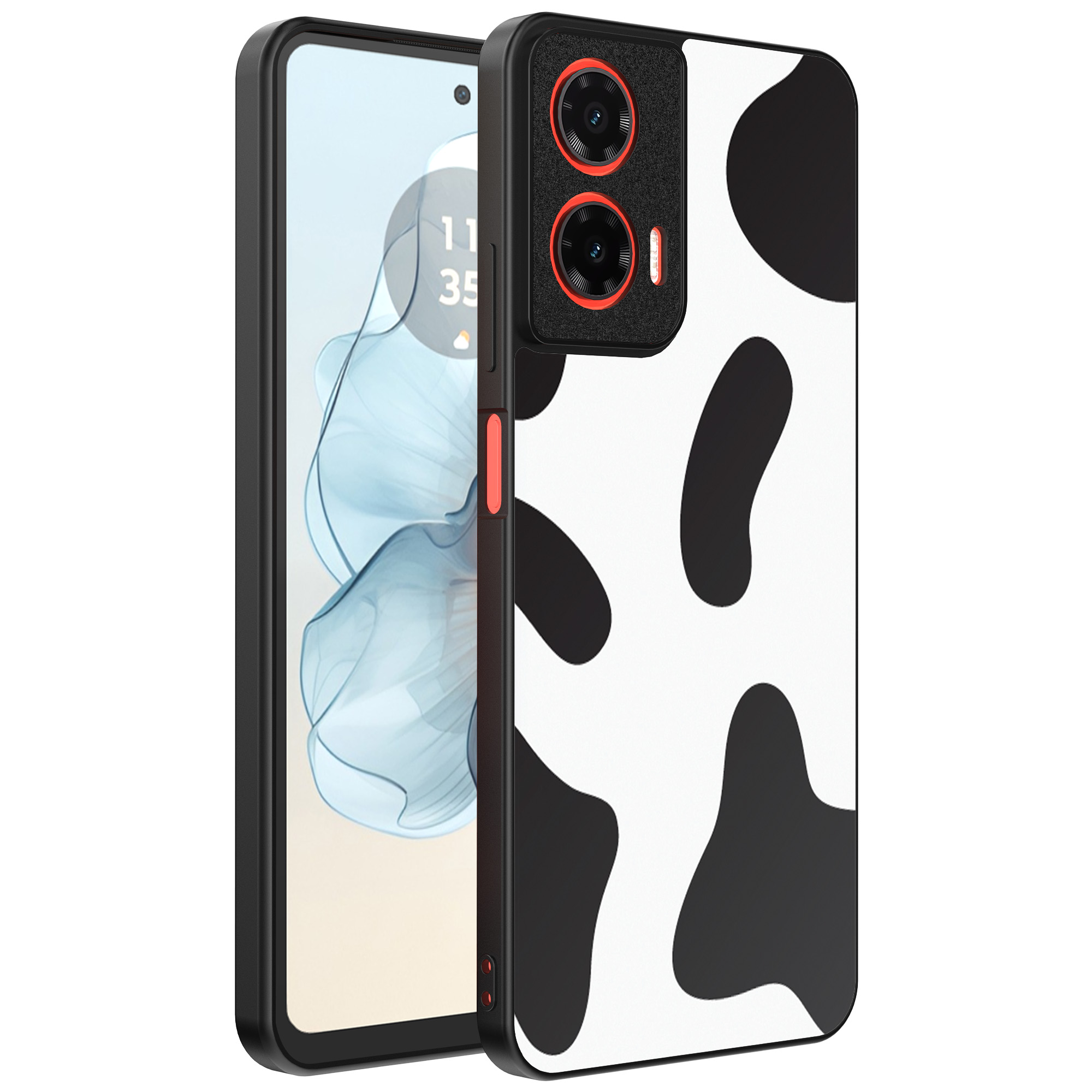 Motorola Moto G04-G24-G24 Power-E14 telefoonhoesje met koeienvlekken opdruk (1)