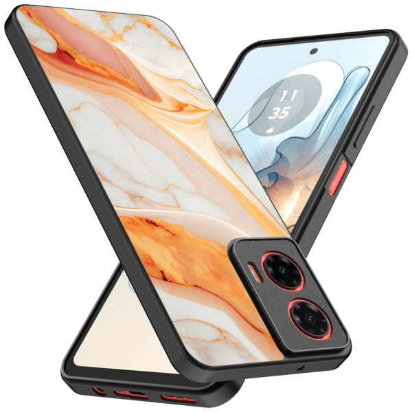 Motorola Moto G04-G24-G24 Power-E14 telefoonhoesje met oranje marmer opdruk (2)