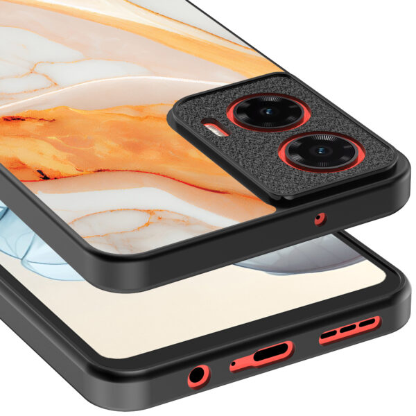 Motorola Moto G04-G24-G24 Power-E14 telefoonhoesje met oranje marmer opdruk (4)