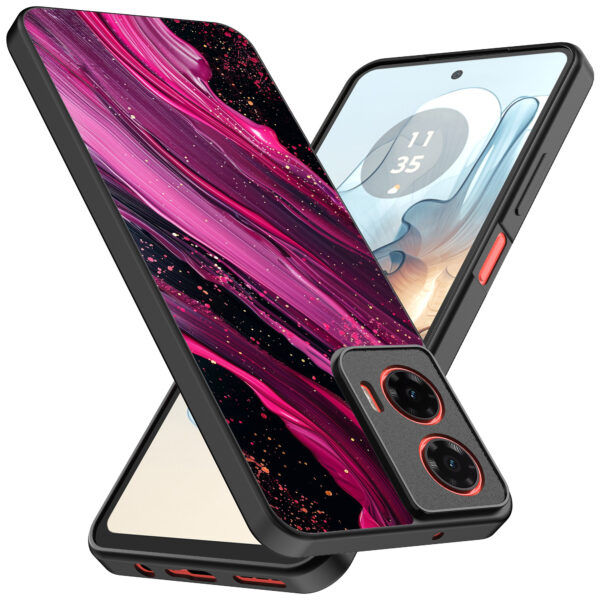 Motorola Moto G04-G24-G24 Power-E14 telefoonhoesje met paars roze marmer opdruk (2)