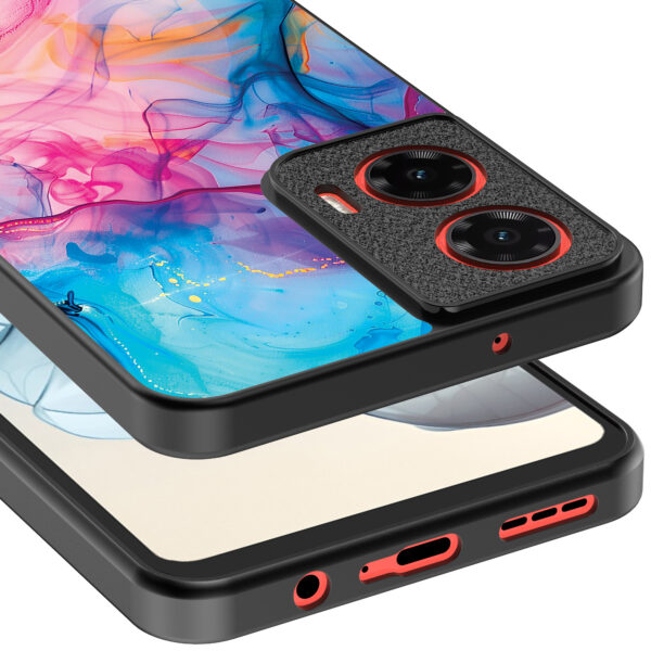 Motorola Moto G04-G24-G24 Power-E14 telefoonhoesje met regenboog acryl marmer opdruk (4)