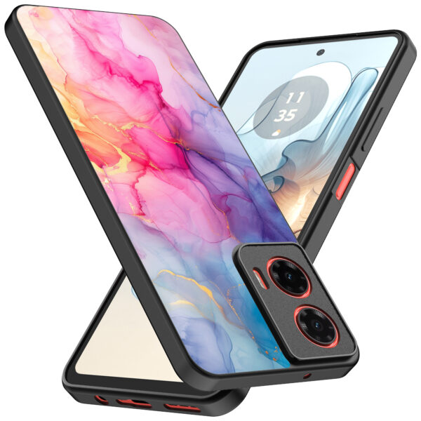 Motorola Moto G04-G24-G24 Power-E14 telefoonhoesje met regenboog marmer opdruk (2)