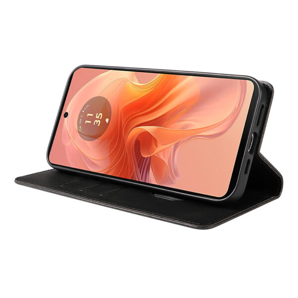 Motorola Moto G04 leren telefoonhoesje bookcase met pasjeshouder en magnetisch lipje (3)