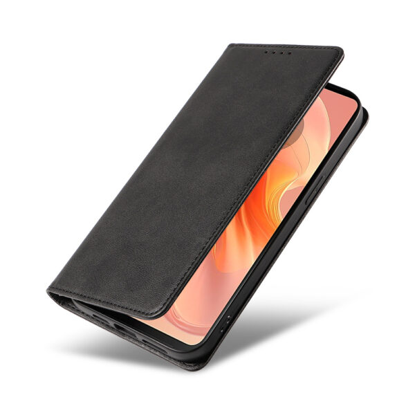 Motorola Moto G04 leren telefoonhoesje bookcase met pasjeshouder en magnetisch lipje (4)