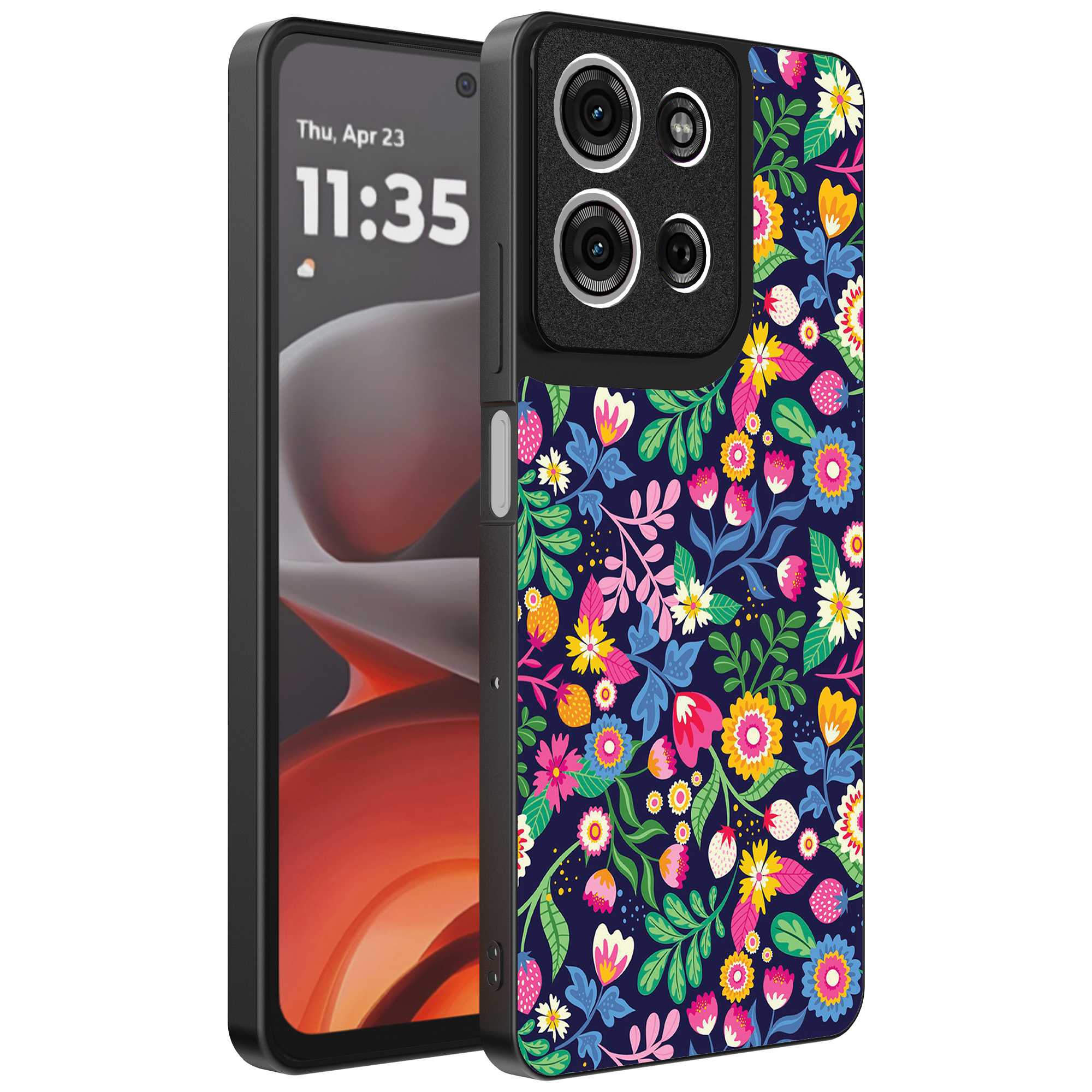 Motorola Moto G15 telefoonhoesje met bloemen opdruk (1)