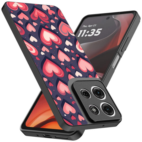 Motorola Moto G15 telefoonhoesje met hartjes opdruk groot (2)
