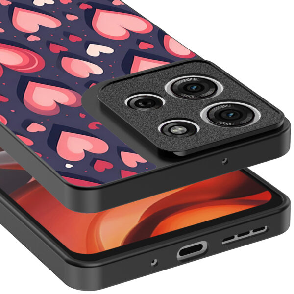 Motorola Moto G15 telefoonhoesje met hartjes opdruk groot (4)
