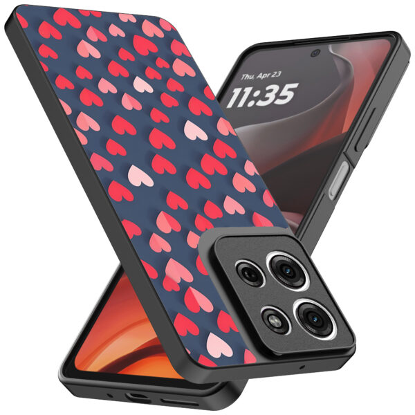 Motorola Moto G15 telefoonhoesje met hartjes opdruk klein (2)