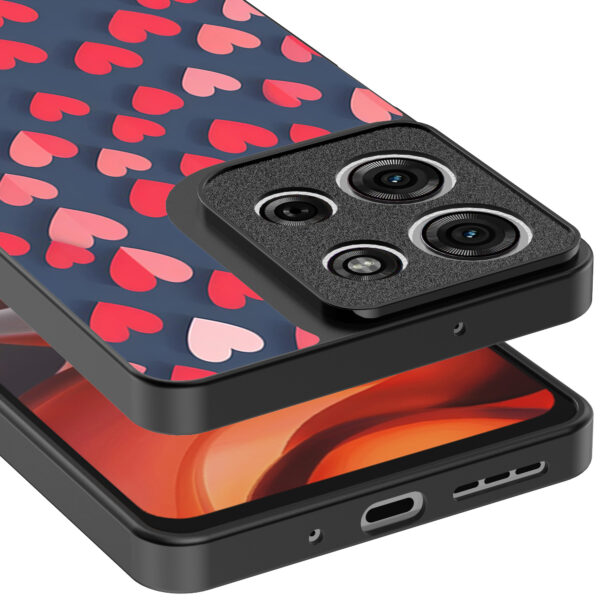 Motorola Moto G15 telefoonhoesje met hartjes opdruk klein (4)