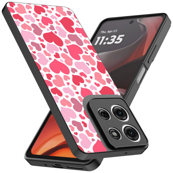 Motorola Moto G15 telefoonhoesje met hartjes opdruk transparant (2)