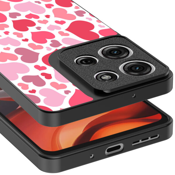 Motorola Moto G15 telefoonhoesje met hartjes opdruk transparant (4)