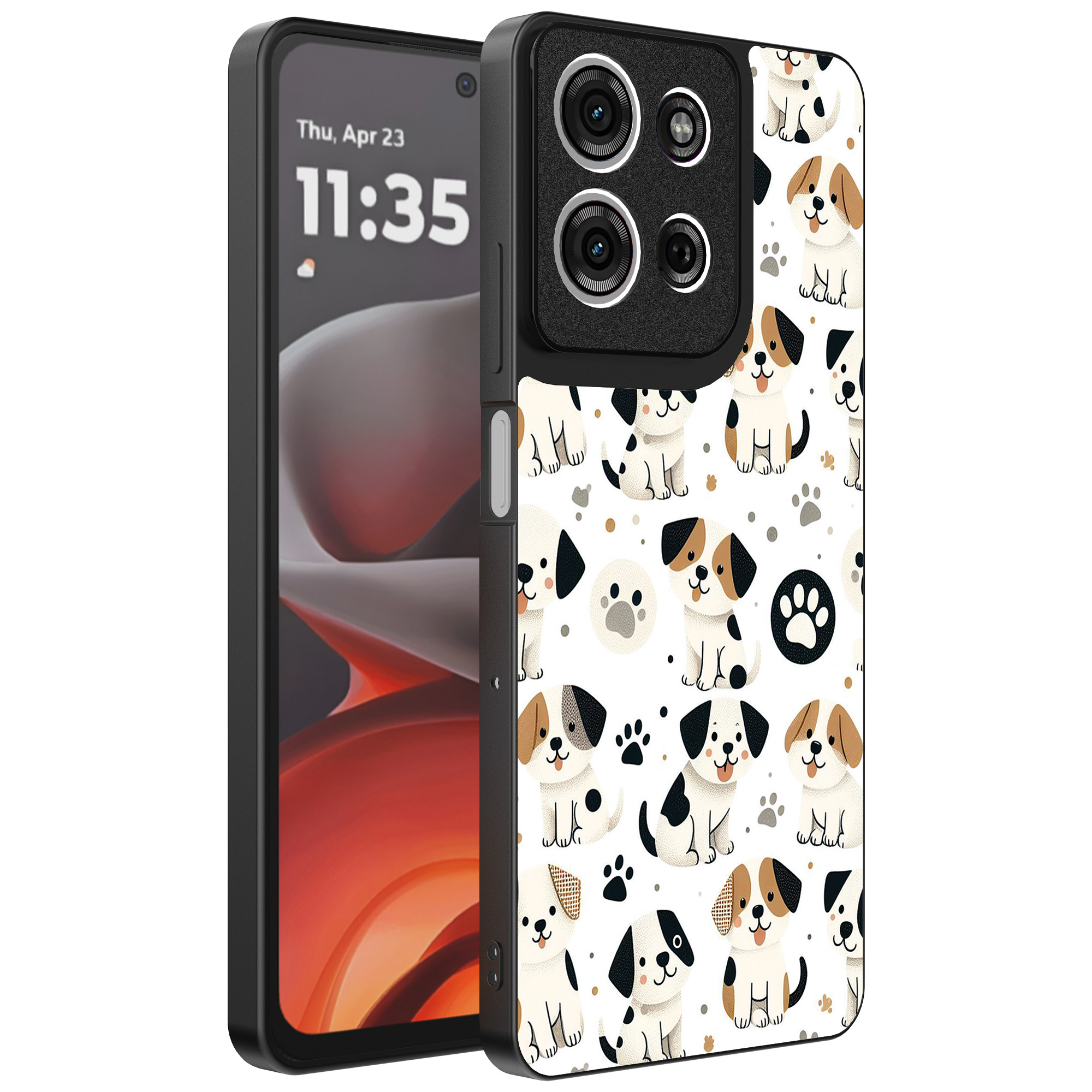 Motorola Moto G15 telefoonhoesje met honden opdruk (1)