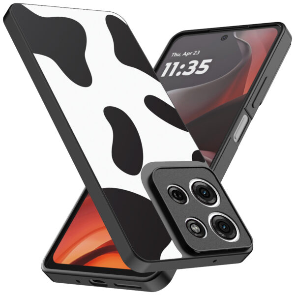 Motorola Moto G15 telefoonhoesje met koeienvlekken opdruk (2)