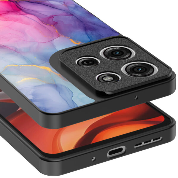 Motorola Moto G15 telefoonhoesje met regenboog marmer opdruk (4)