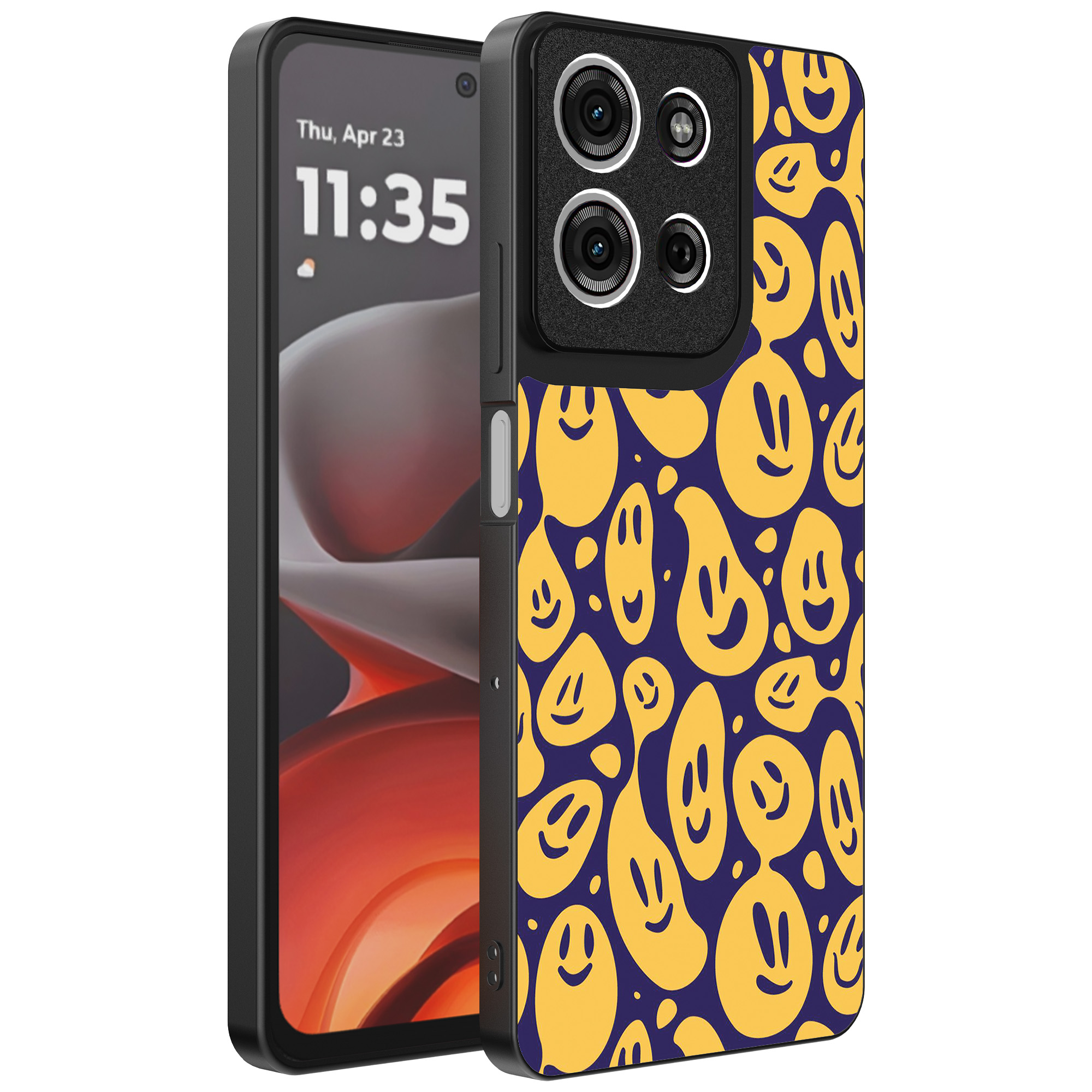 Motorola Moto G15 telefoonhoesje met smiley opdruk (1)