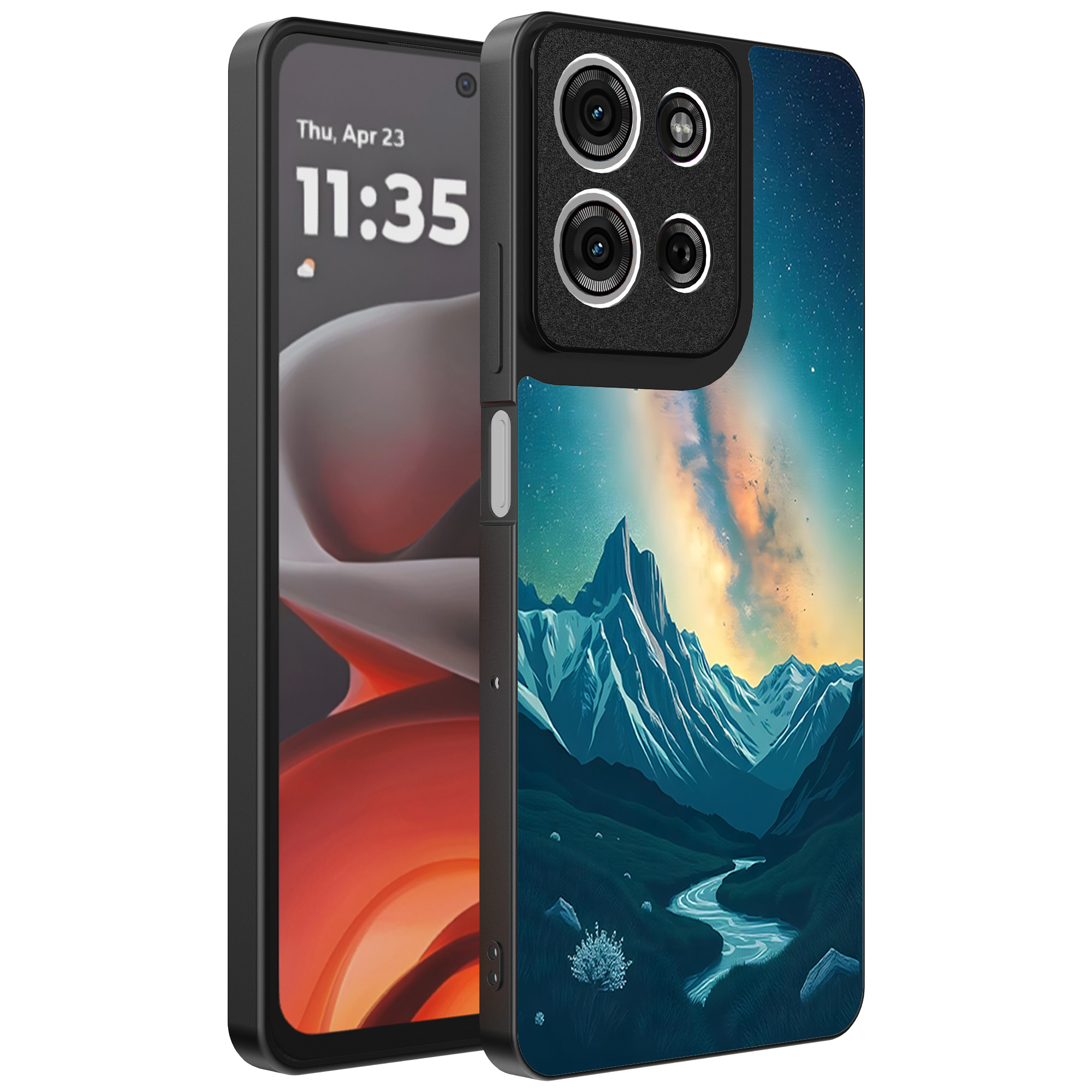 Motorola Moto G15 telefoonhoesje met sterrenhemel opdruk (1)