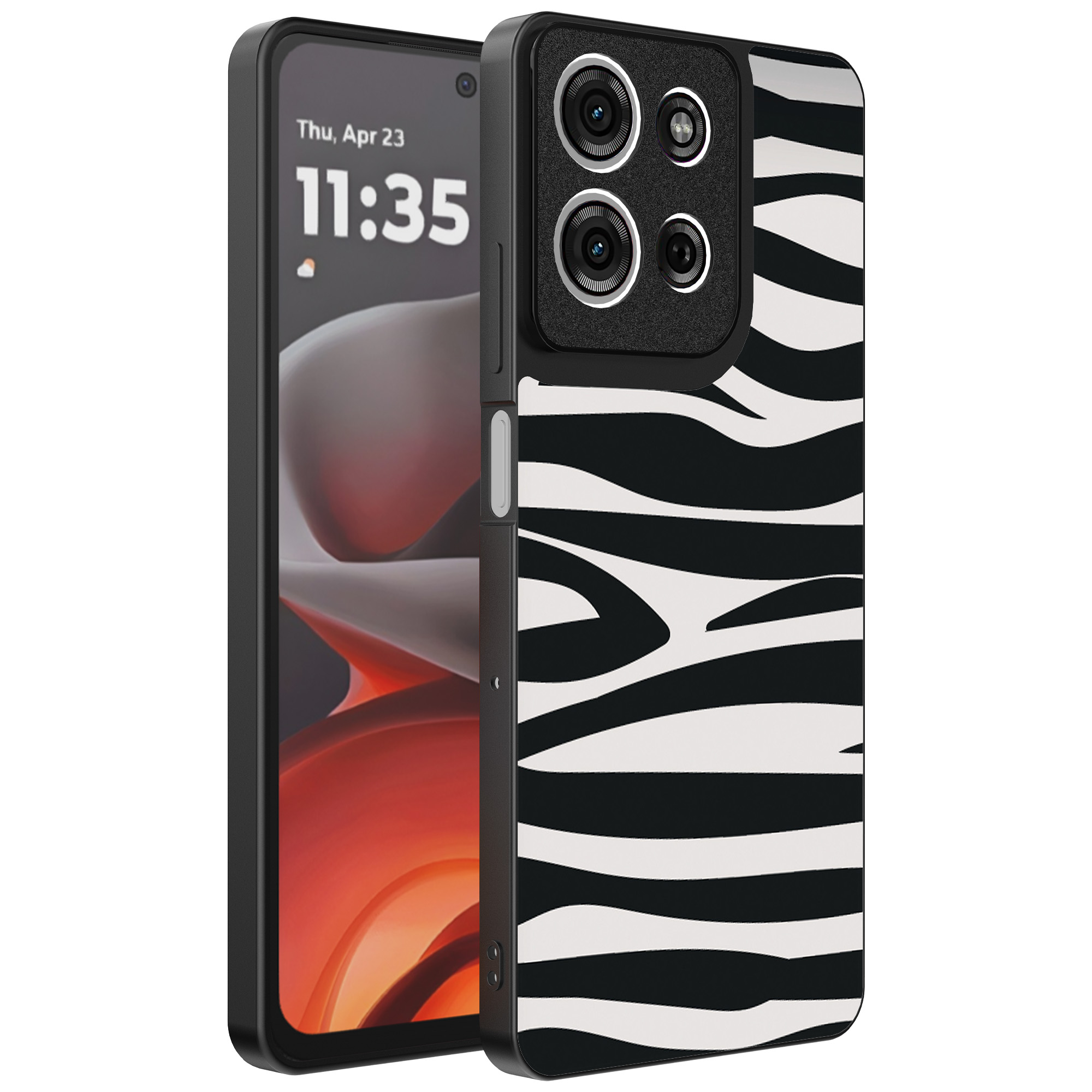 Motorola Moto G15 telefoonhoesje met zebra opdruk (1)