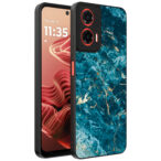 Motorola Moto G35 telefoonhoesje met blauw marmer opdruk (1)