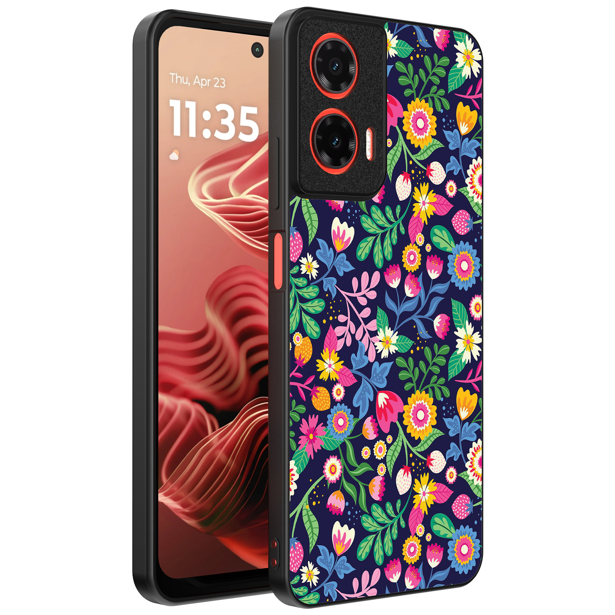 Motorola Moto G35 telefoonhoesje met bloemen opdruk (1)