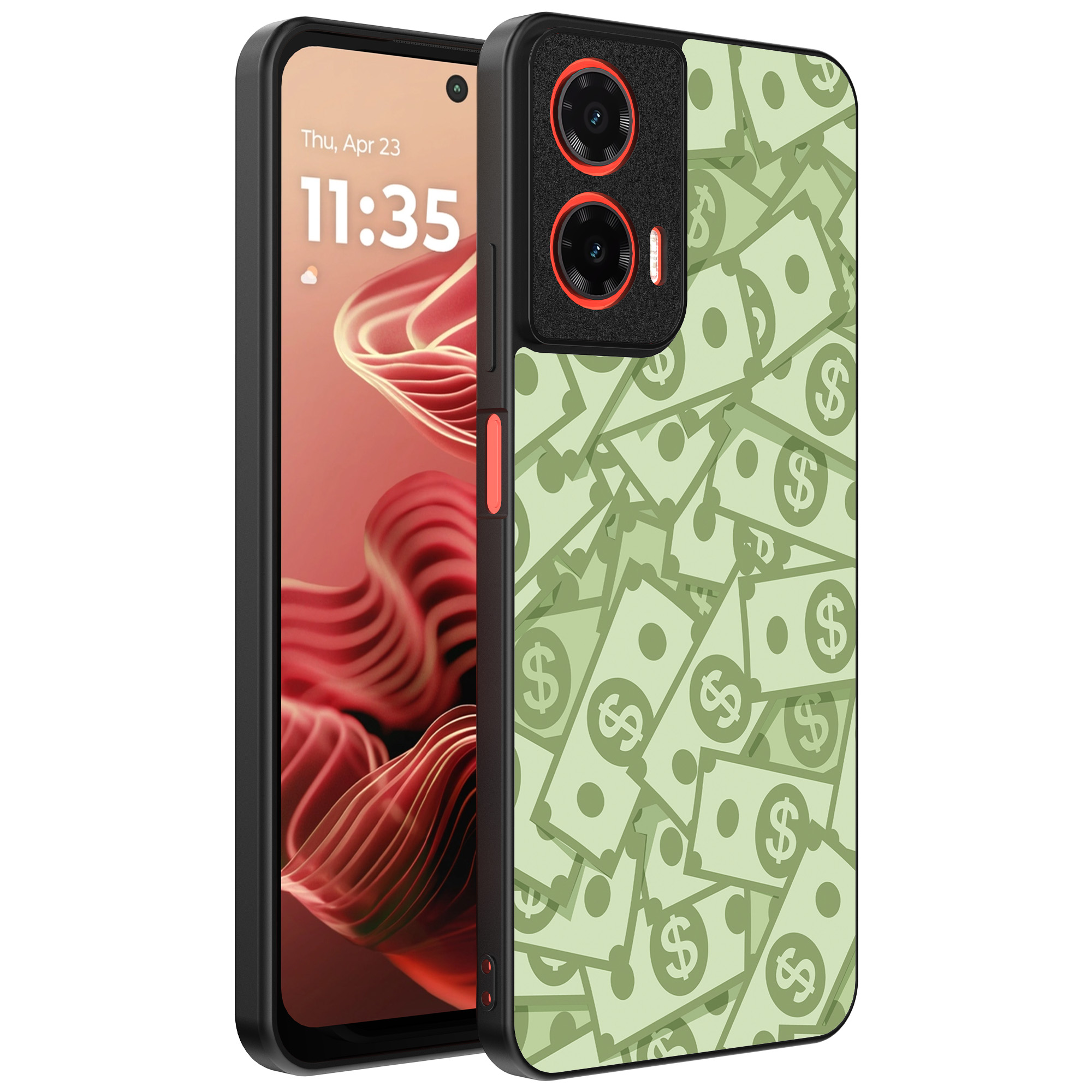 Motorola Moto G35 telefoonhoesje met geld opdruk (1)
