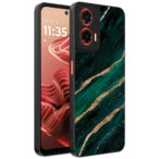 Motorola Moto G35 telefoonhoesje met groen goud marmer opdruk (1)