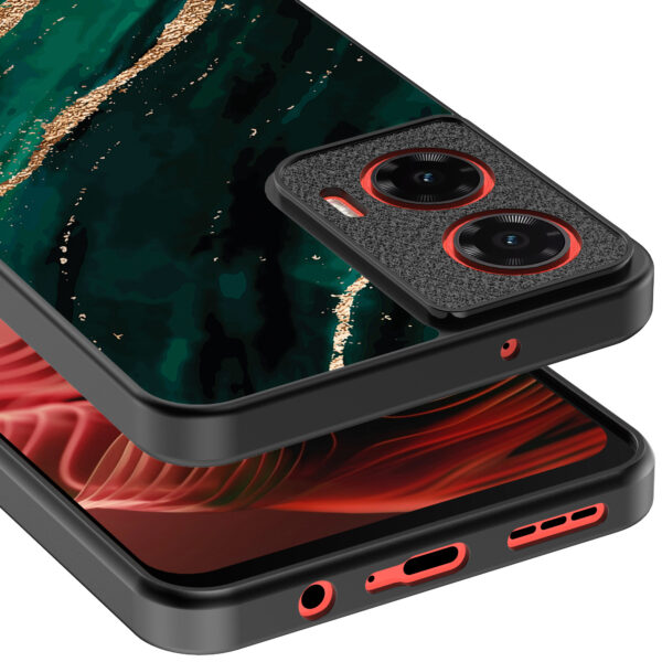 Motorola Moto G35 telefoonhoesje met groen goud marmer opdruk (4)