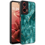 Motorola Moto G35 telefoonhoesje met groen marmer opdruk (1)