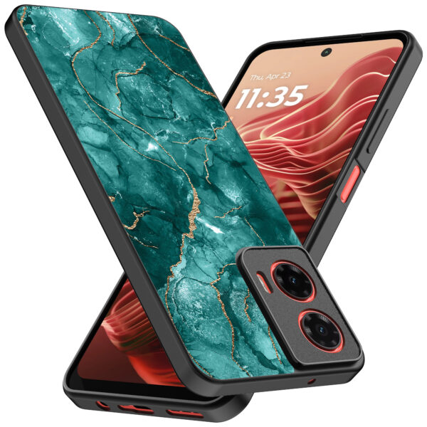 Motorola Moto G35 telefoonhoesje met groen marmer opdruk (2)