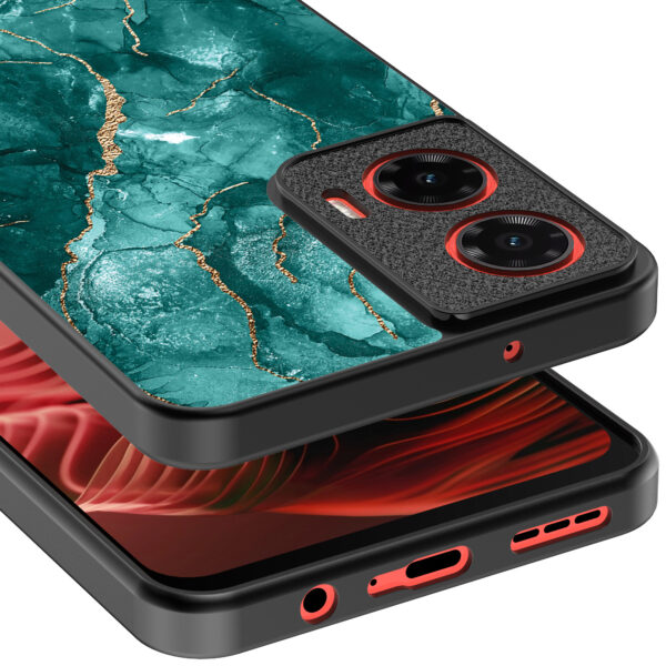 Motorola Moto G35 telefoonhoesje met groen marmer opdruk (4)