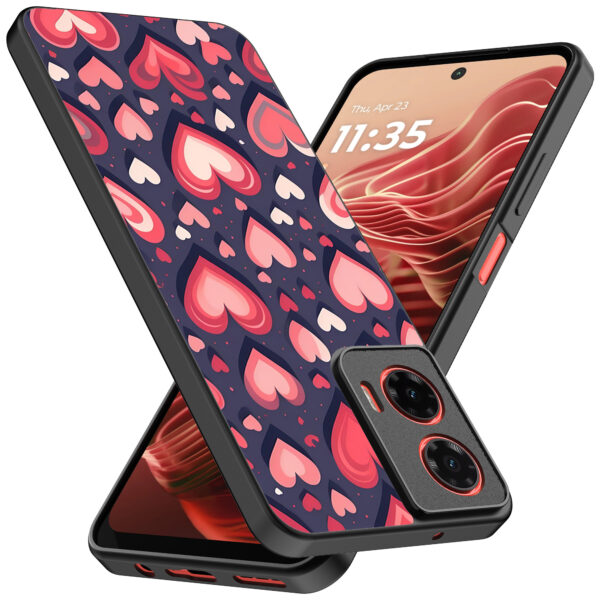 Motorola Moto G35 telefoonhoesje met hartjes opdruk groot (2)