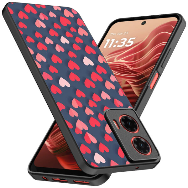 Motorola Moto G35 telefoonhoesje met hartjes opdruk klein (2)