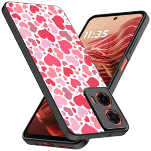 Motorola Moto G35 telefoonhoesje met hartjes opdruk transparant (2)
