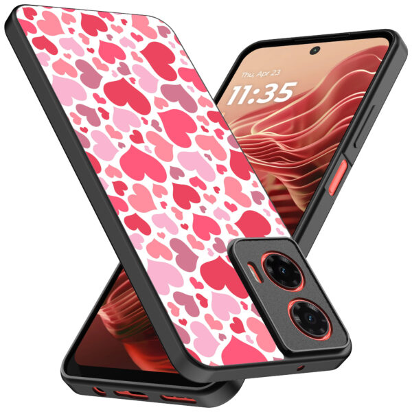 Motorola Moto G35 telefoonhoesje met hartjes opdruk transparant (2)