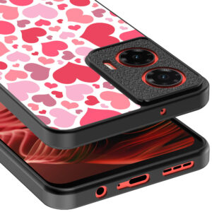 Motorola Moto G35 telefoonhoesje met hartjes opdruk transparant (4)