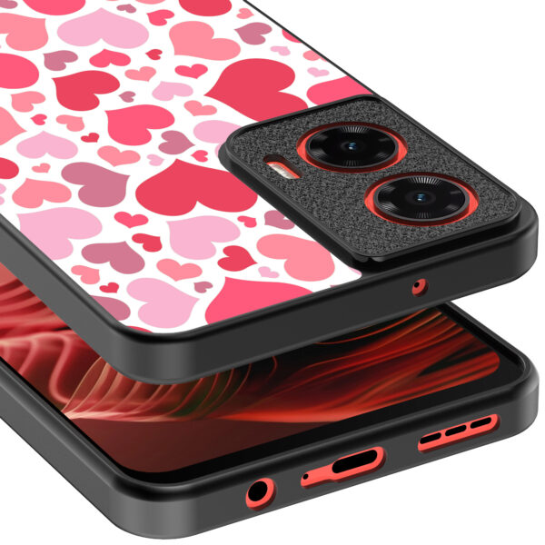 Motorola Moto G35 telefoonhoesje met hartjes opdruk transparant (4)