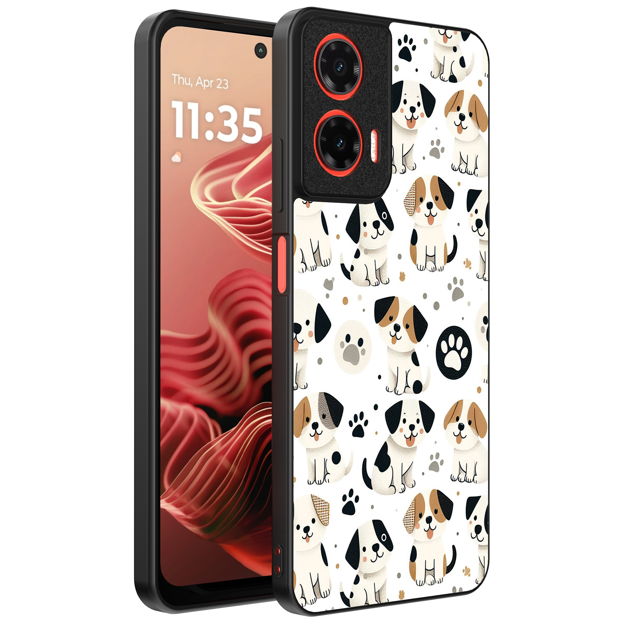 Motorola Moto G35 telefoonhoesje met honden opdruk (1)