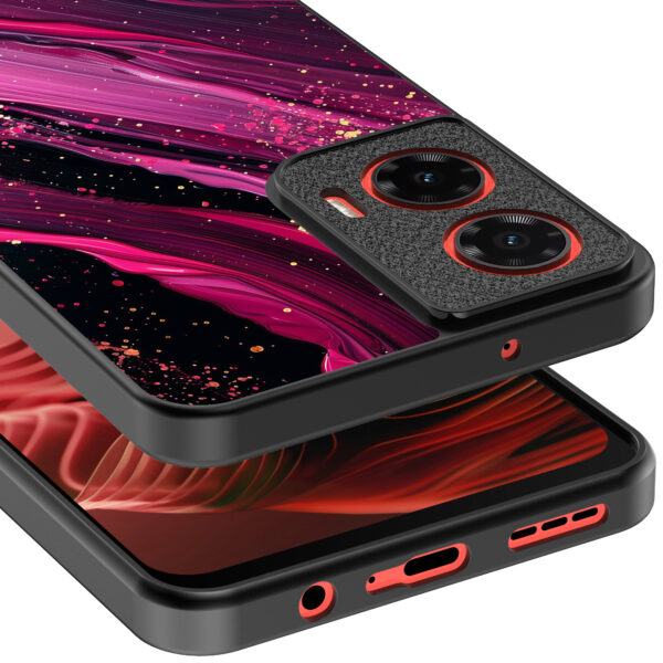 Motorola Moto G35 telefoonhoesje met paars roze marmer opdruk (4)