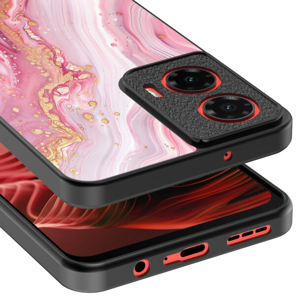 Motorola Moto G35 telefoonhoesje met roze marmer opdruk (4)