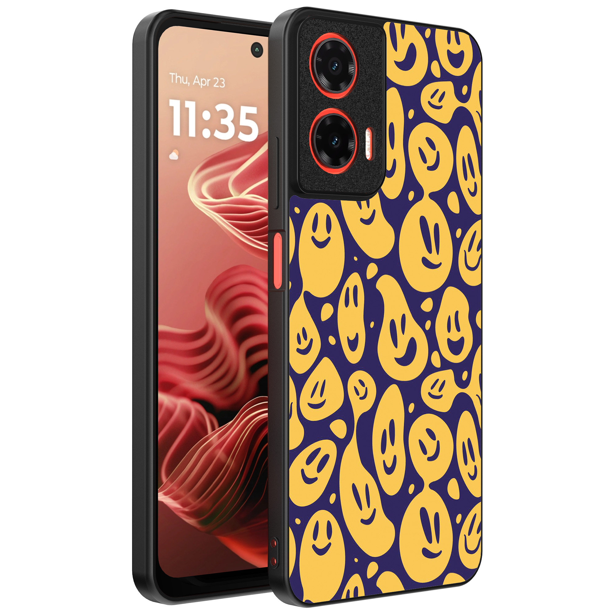 Motorola Moto G35 telefoonhoesje met smiley opdruk (1)