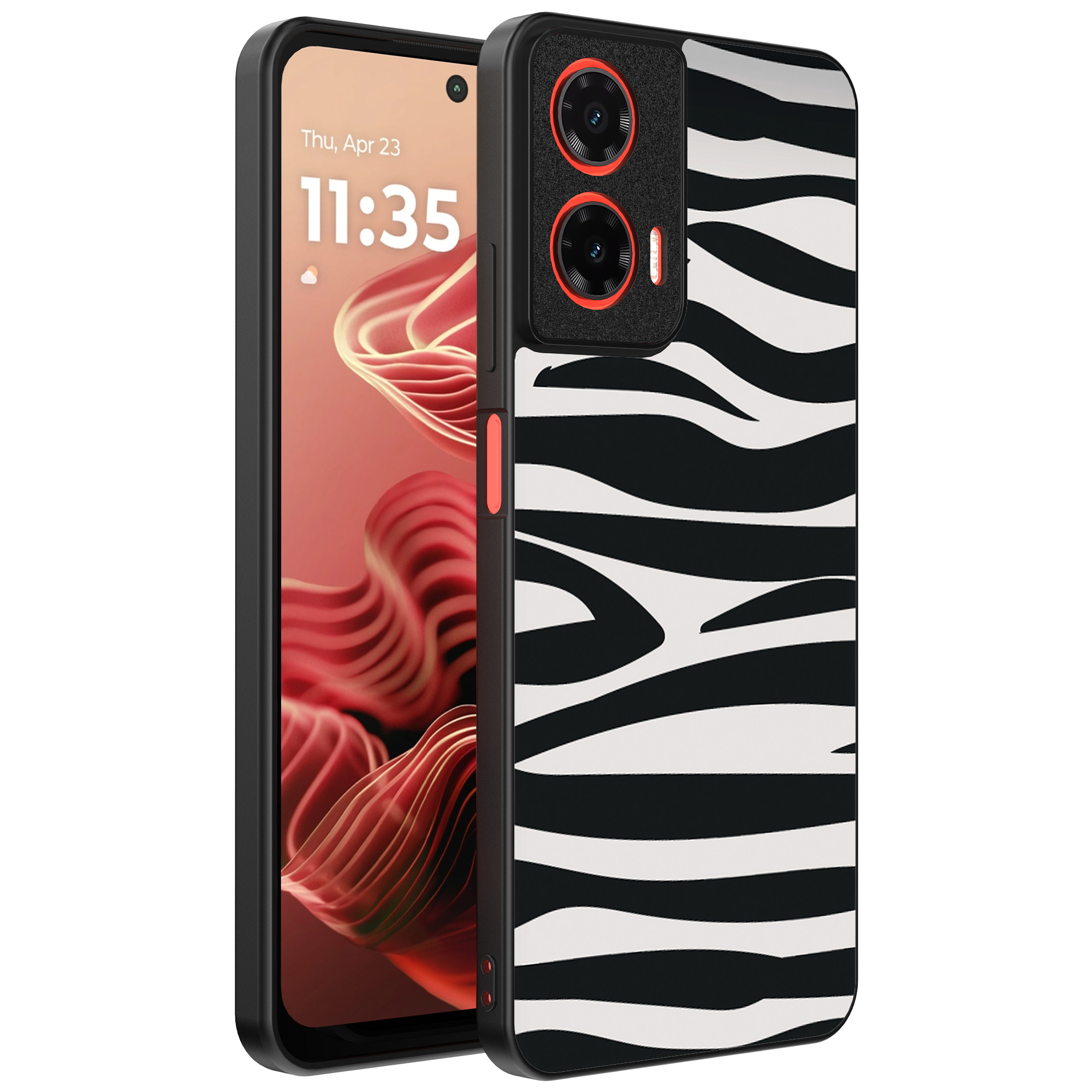 Motorola Moto G35 telefoonhoesje met zebra opdruk (1)