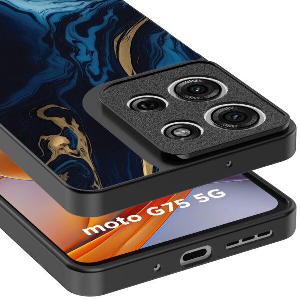 Motorola Moto G75 telefoonhoesje met blauw goud marmer opdruk (4)