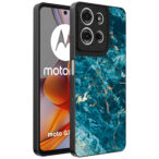 Motorola Moto G75 telefoonhoesje met blauw marmer opdruk (1)