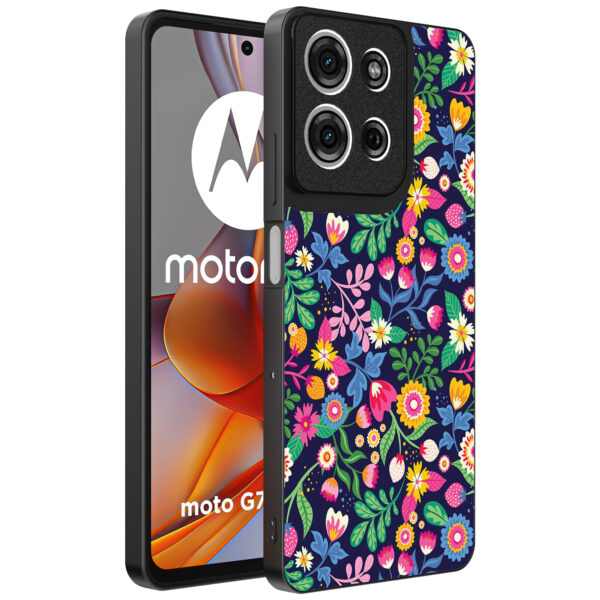 Motorola Moto G75 telefoonhoesje met bloemen opdruk (1)
