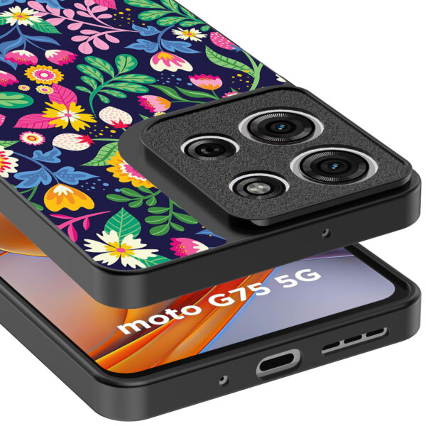 Motorola Moto G75 telefoonhoesje met bloemen opdruk (4)