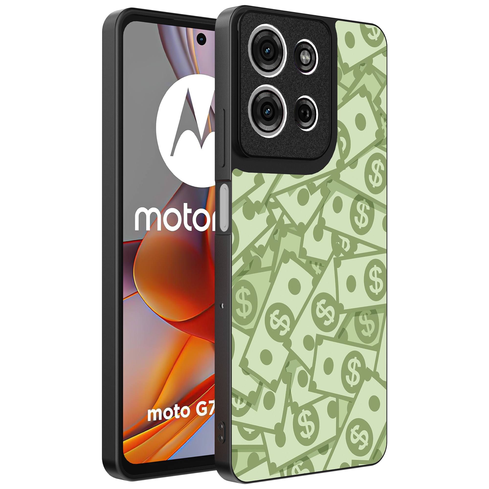 Motorola Moto G75 telefoonhoesje met geld opdruk (1)